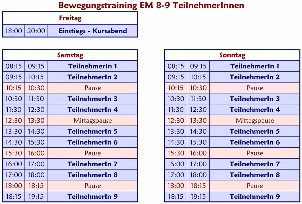 Ablauf I Bewegungstraining nach Eckart Meyners